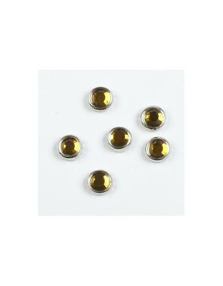 Cyrkonie w srebrnej oprawie (4mm) 20szt - topaz