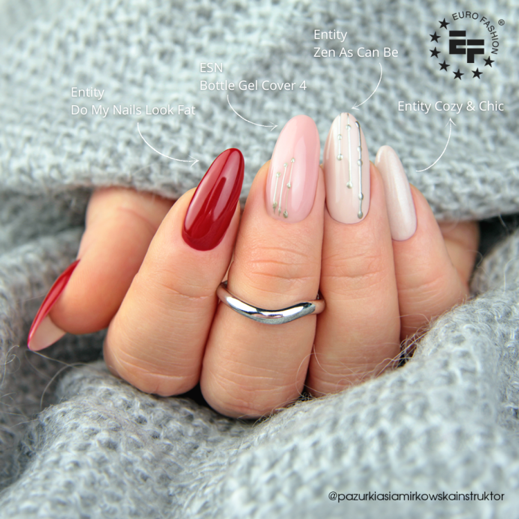 Lakier hybrydowy Entity Do My Nails Look Fat w stylizacji paznokci.