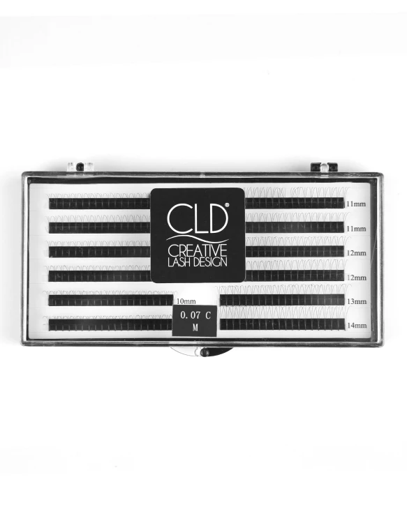 Rzęsy CLD 3D Volume Fans - gotowe kępki do przedłużania - C