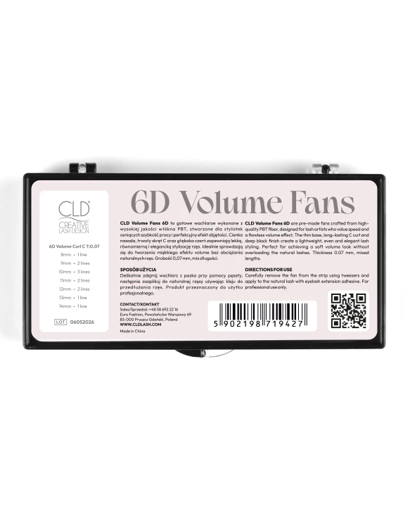 Rzęsy CLD 6D Volume Fans - gotowe kępki do przedłużania - C