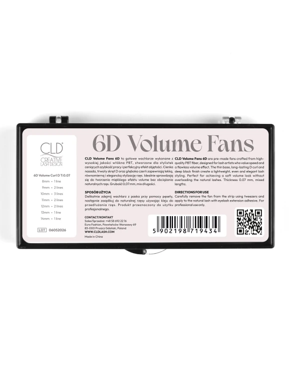 Rzęsy CLD 6D Volume Fans - gotowe kępki do przedłużania - D