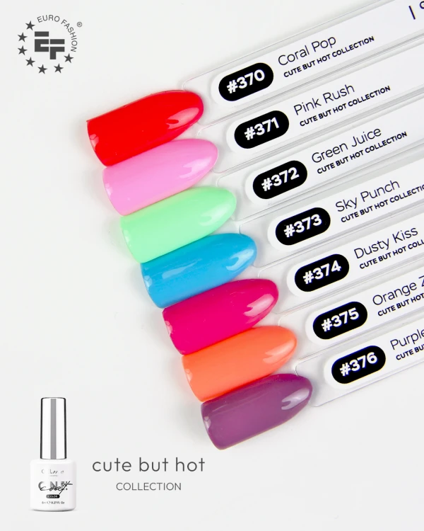 Kolekcja Cute but Hot GELme ONE Coat na tipsach.