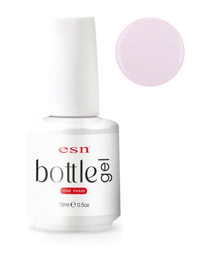 esn Bottle Gel builder gel 15 ml Milky Pink Glitter – semi-transparent milky pink with fine iridescent glitter