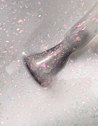 esn Bottle Gel builder gel 15 ml Milky Flakes Glitter I – opaque milky white with multicolour iridescent flakes