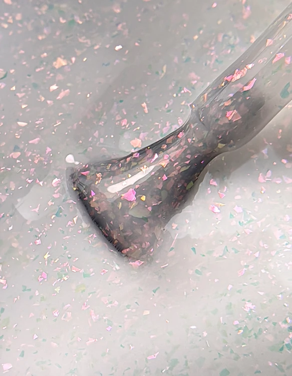 esn Bottle Gel builder gel 15 ml Milky Flakes Glitter I – opaque milky white with multicolour iridescent flakes