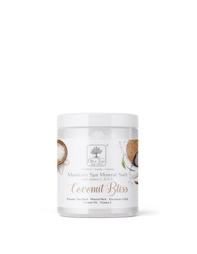Sól mineralna do kąpieli dłoni Olive Tree Spa Clinic Mineral Salt Coconut Bliss 250 g