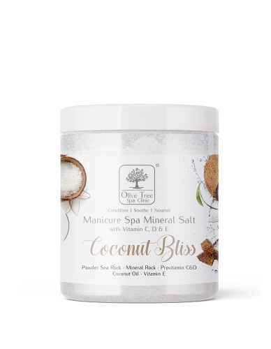 Sól mineralna do kąpieli dłoni Olive Tree Spa Clinic Mineral Salt Coconut Bliss 500 g