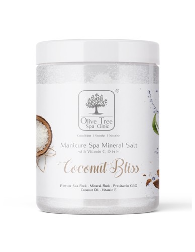 Sól mineralna do kąpieli dłoni Olive Tree Spa Clinic Mineral Salt Coconut Bliss 1100 g